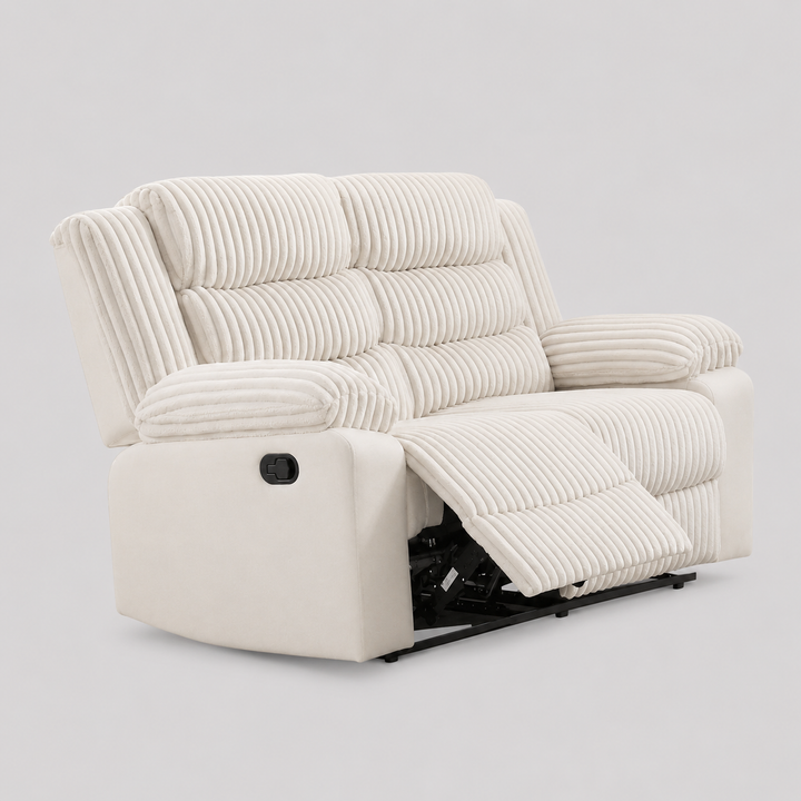 Helixo Recliner Loveseat – Beige Elegance with Classic Comfort