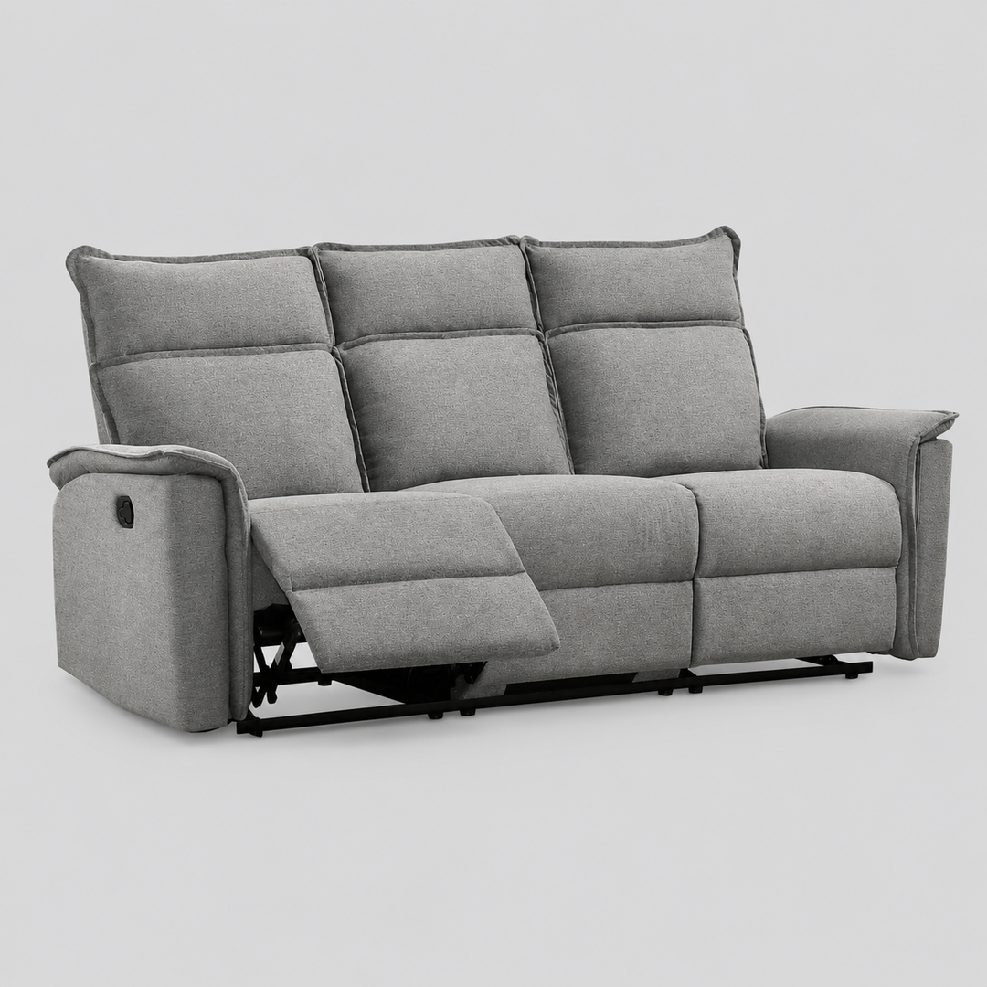 Belta Manual Recliner Sofa In Fabric Upholstery - Grey