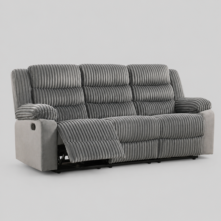 Olivex Recliner Sofa – Timeless Grey Comfort with Elegant Design
