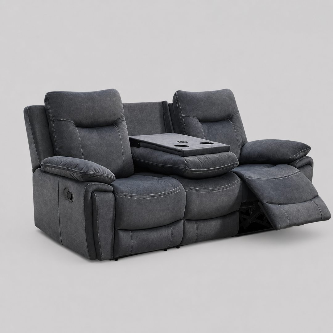 Praxen Recliner Sofa – Modern Grey Luxury with Smart Comfort