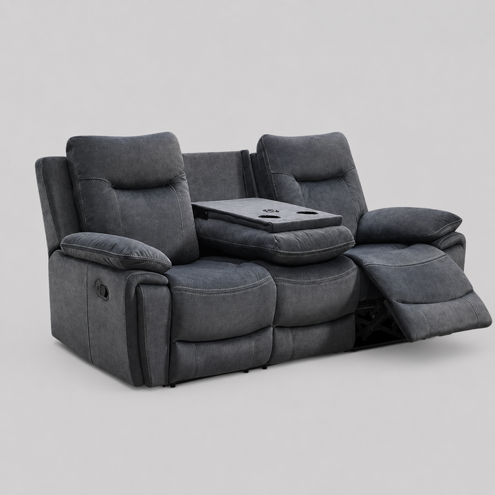 Praxen Recliner Sofa – Modern Grey Luxury with Smart Comfort