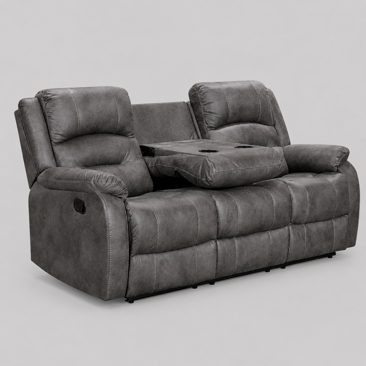Quaro Recliner Loveseat – Modern Grey Comfort with Smart Functionality