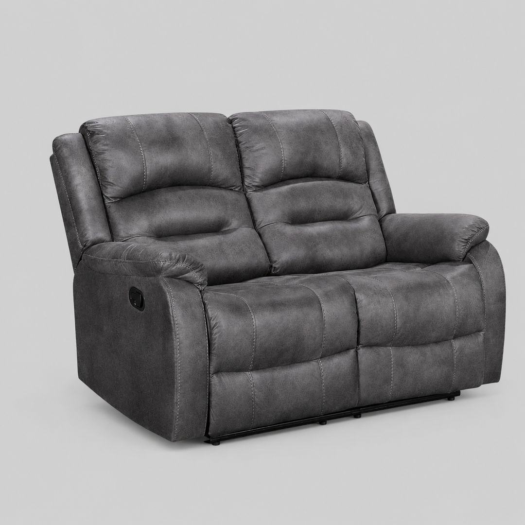 Quaro Recliner Loveseat – Modern Grey Comfort with Timeless Appeal