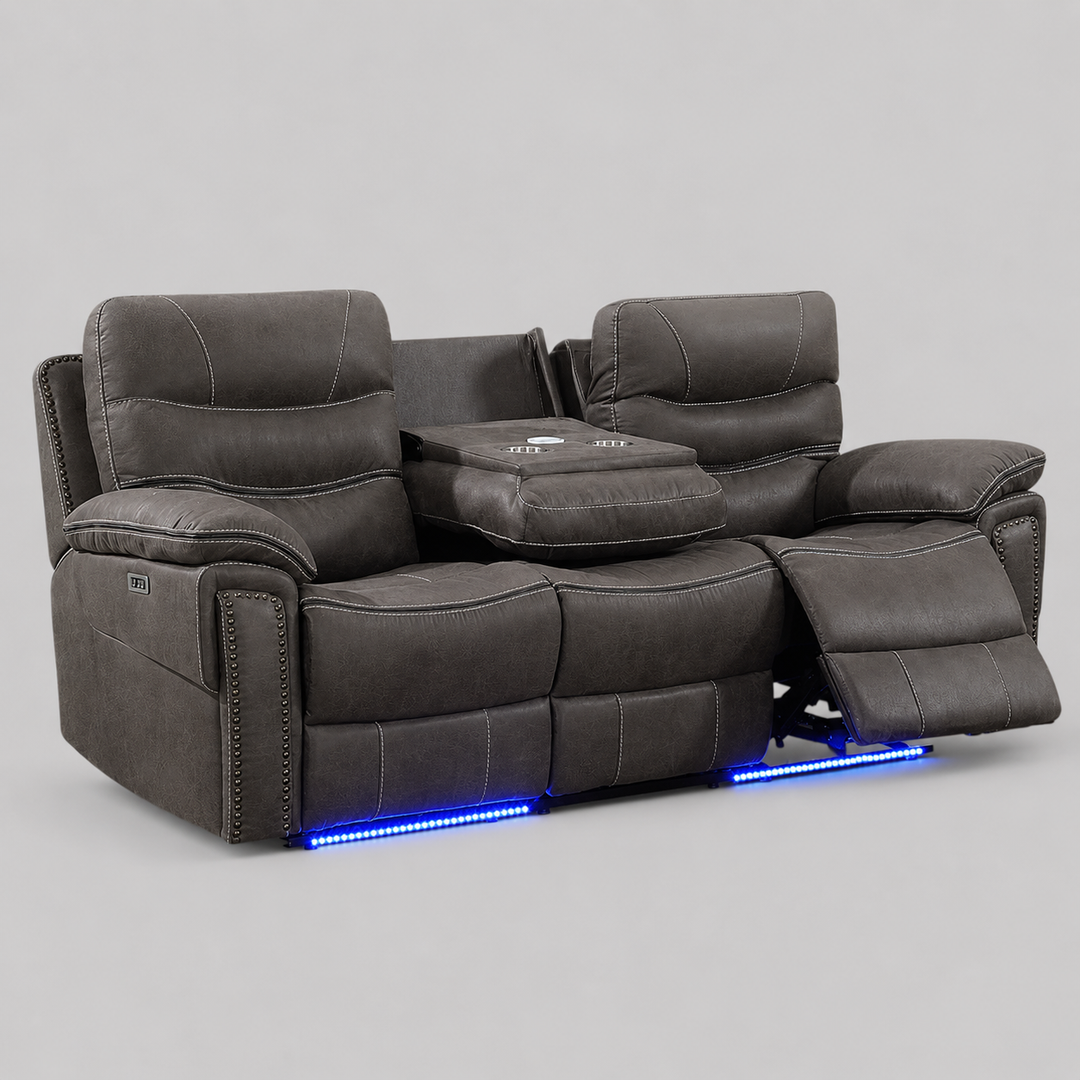 Sorex Voltair Recliner Loveseat – Dark Grey, Luxe Comfort & Smart Features