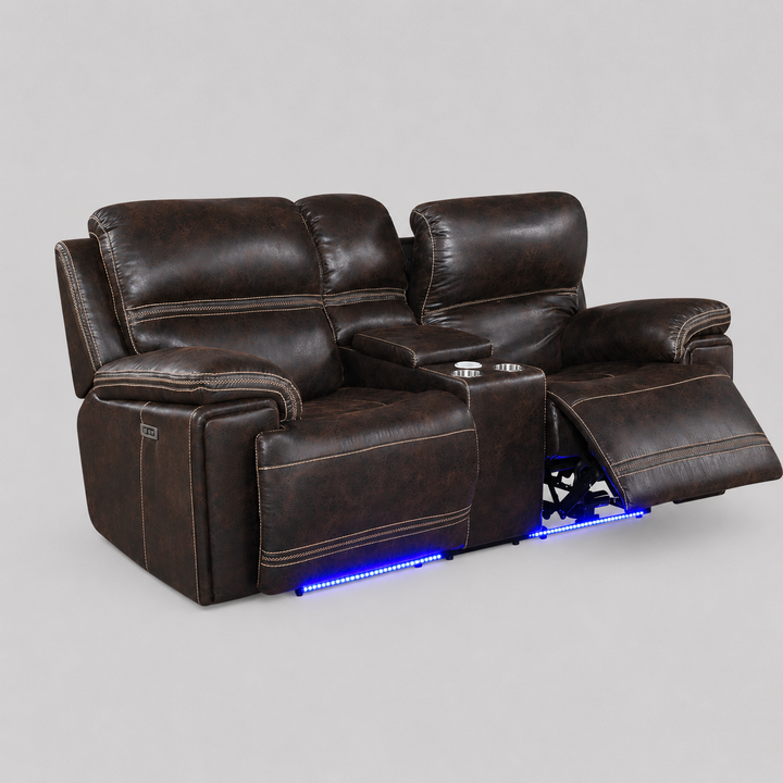 Sorex Recliner Loveseat – Dark Brown Power Luxury with Smart Comfort