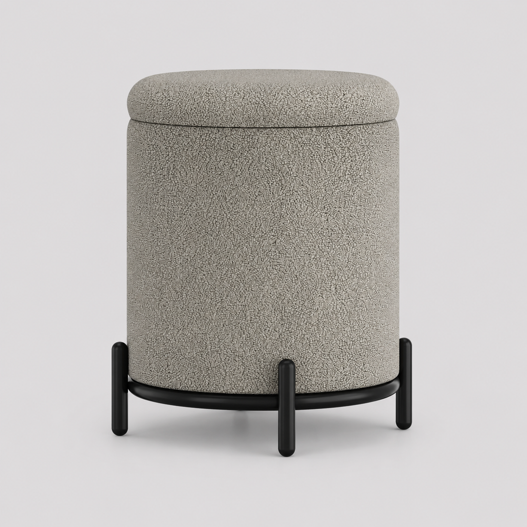 Tyler Fabric Upholstered Accent Ottoman - Warm Grey | Modern, Durable & Storage Solution