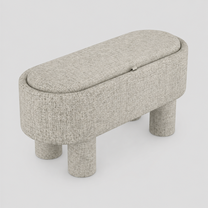Reverie Fabric Upholstered Storage Ottoman Bench - Warm Grey | Modern, Durable & Storage Solution