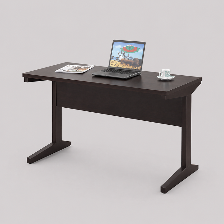 Xavero Modern Espresso Writing Desk with Spacious Top and L-Shaped Legs for Home Office & Study Use