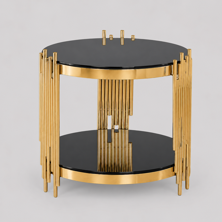 Elysian Rose Gold Accent Table – Modern Elegance & Functionality