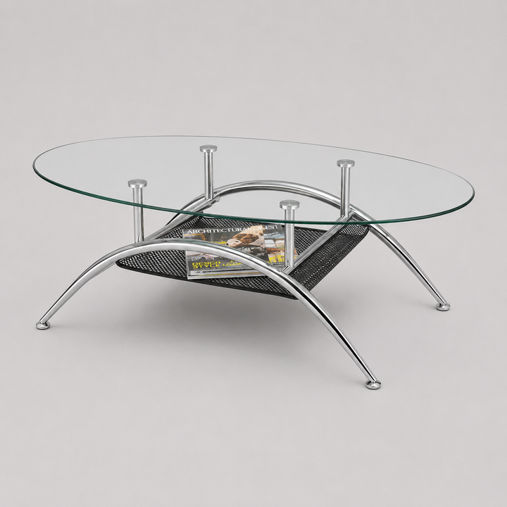 Axivor Coffee Table – Modern Chrome Finish Coffee Table for Living Room and Lounge Spaces