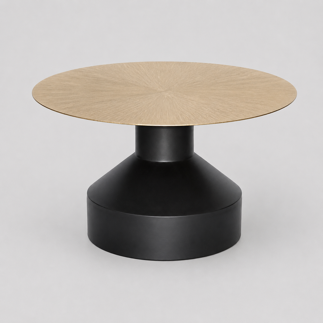Luxora Luxury Iron Coffee Table with Black & Gold Finish, Timeless Design for Modern Elegant Living Spaces