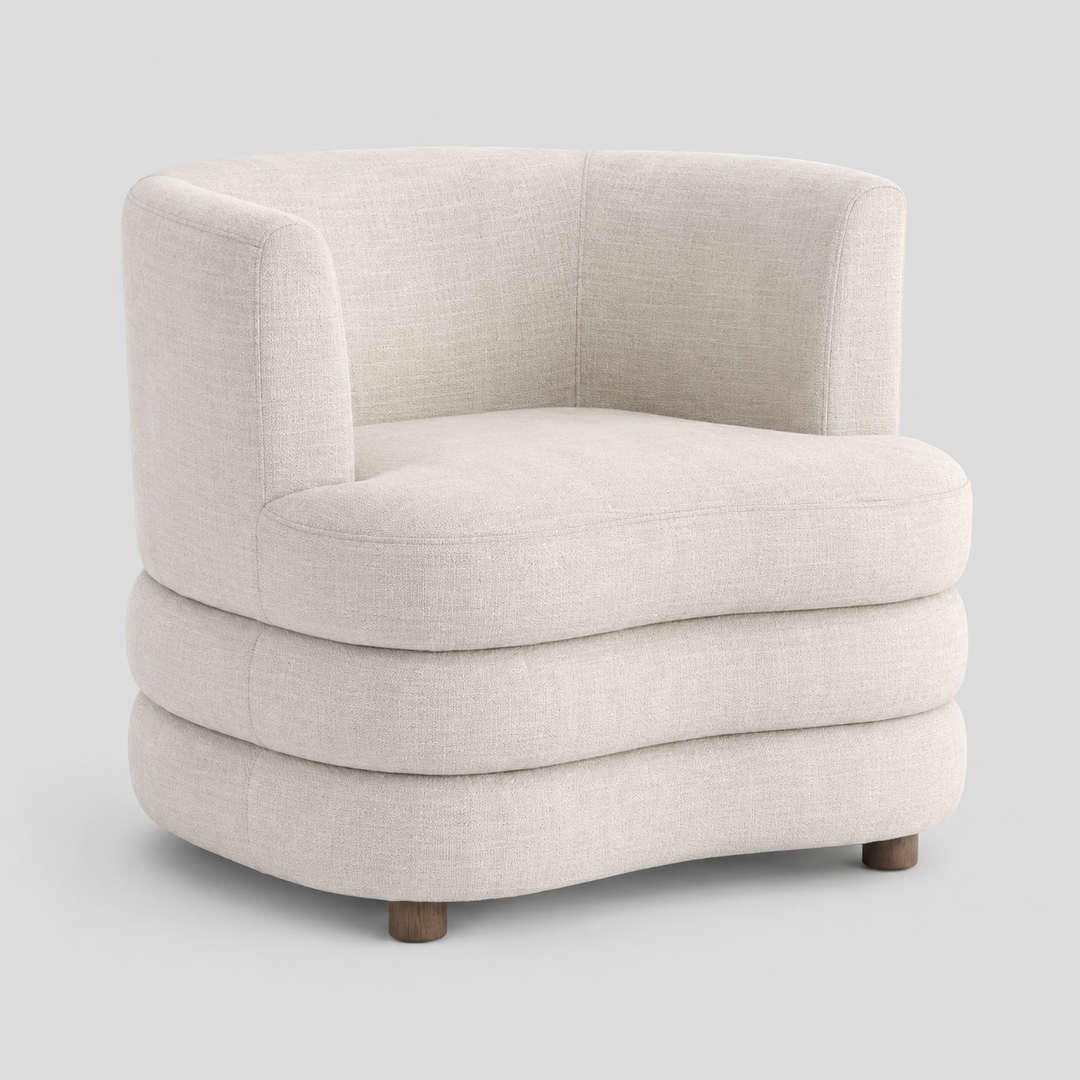 Opus Accent Chair in Fabric Upholstery - Beige | Timeless, Stylish, Comfy & Built to Last