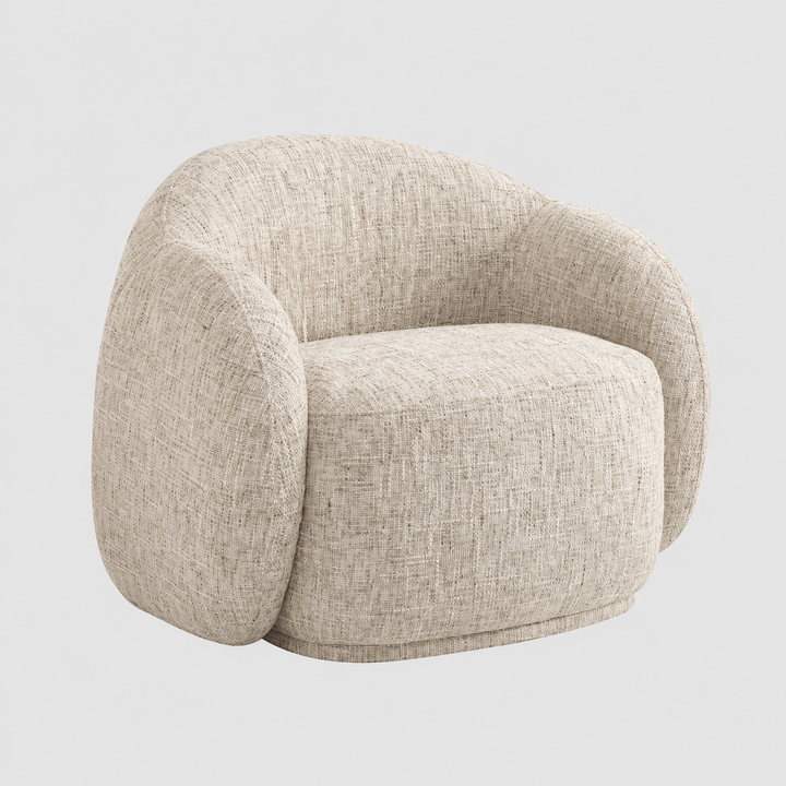Fairmont Modern Bucket-Style Lounge Chair – Plush Cloud-Inspired Accent Chair with Textured Fabric Upholstery and Foam Cushion Comfort