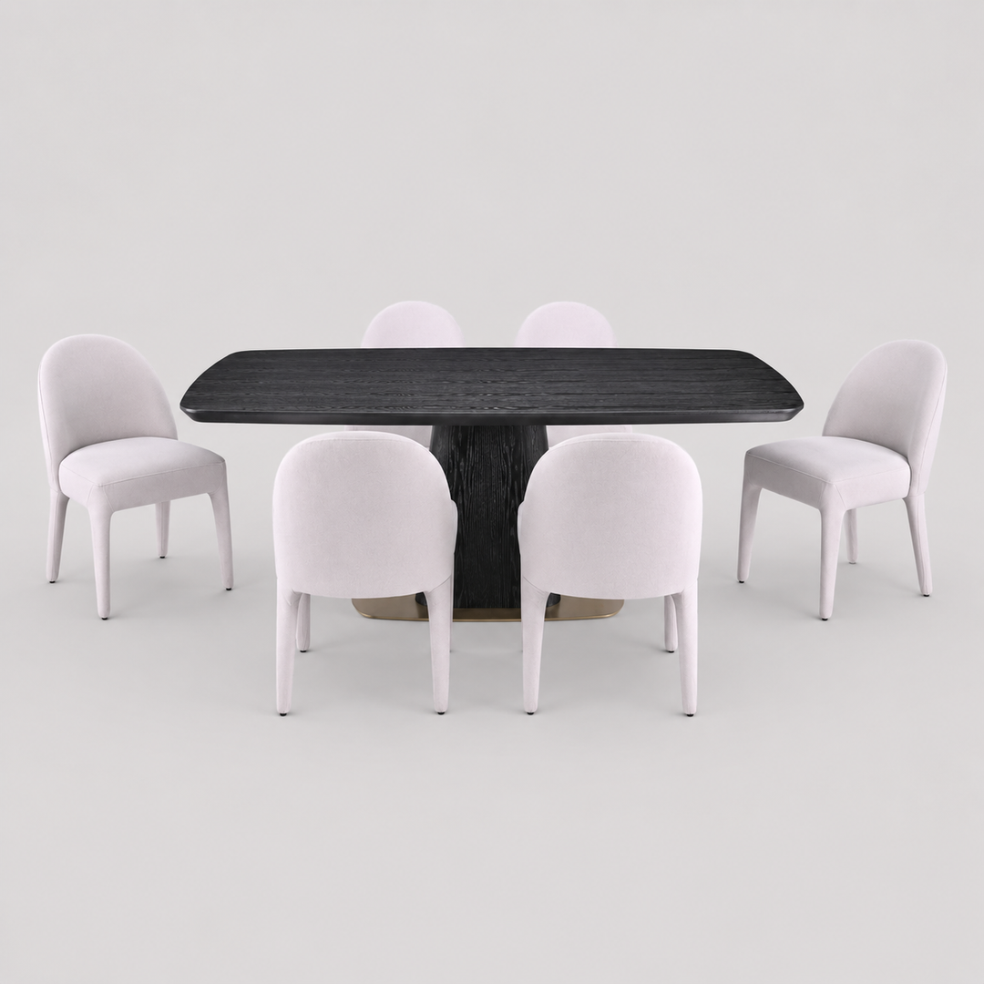 Montera 7-Piece Dining Set with Upholstered Chairs