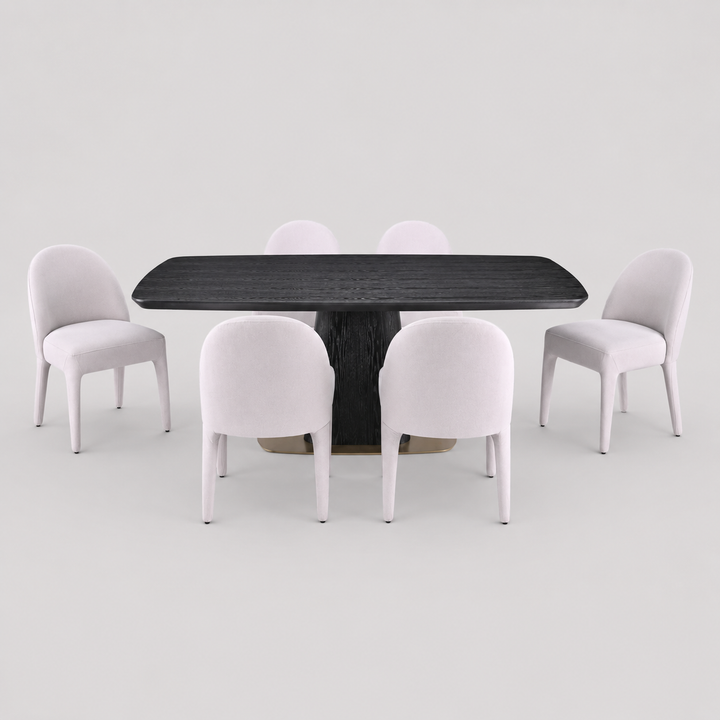 Montera 7-Piece Dining Set with Upholstered Chairs
