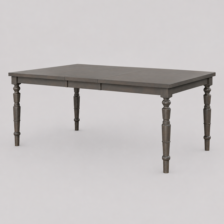Lunara Acacia Wood Extendable Dining Table with Carved Legs & Nail-Head Trim