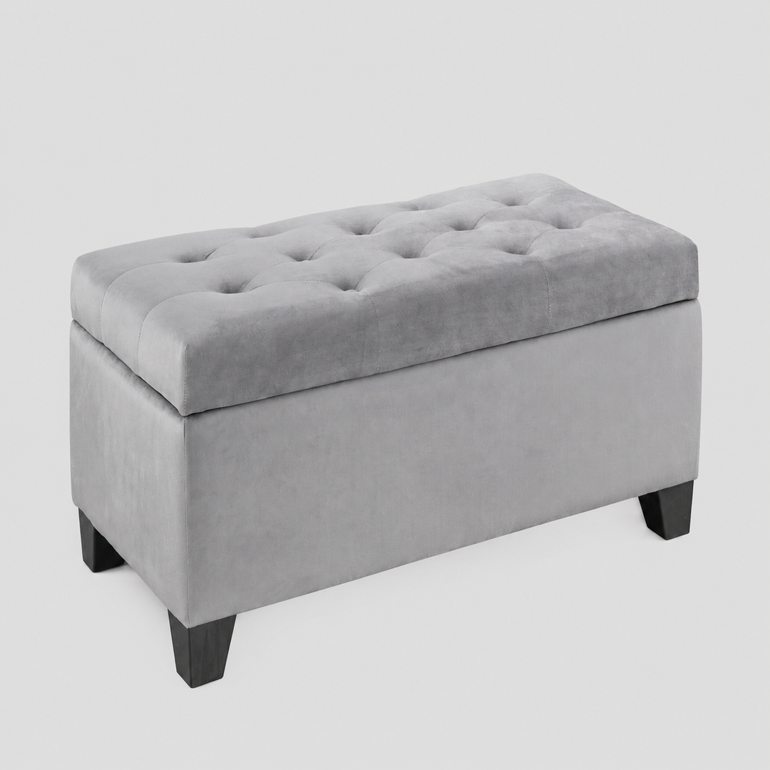 Vossari Upholstered Tufted Storage Ottoman with Hidden Storage Compartment