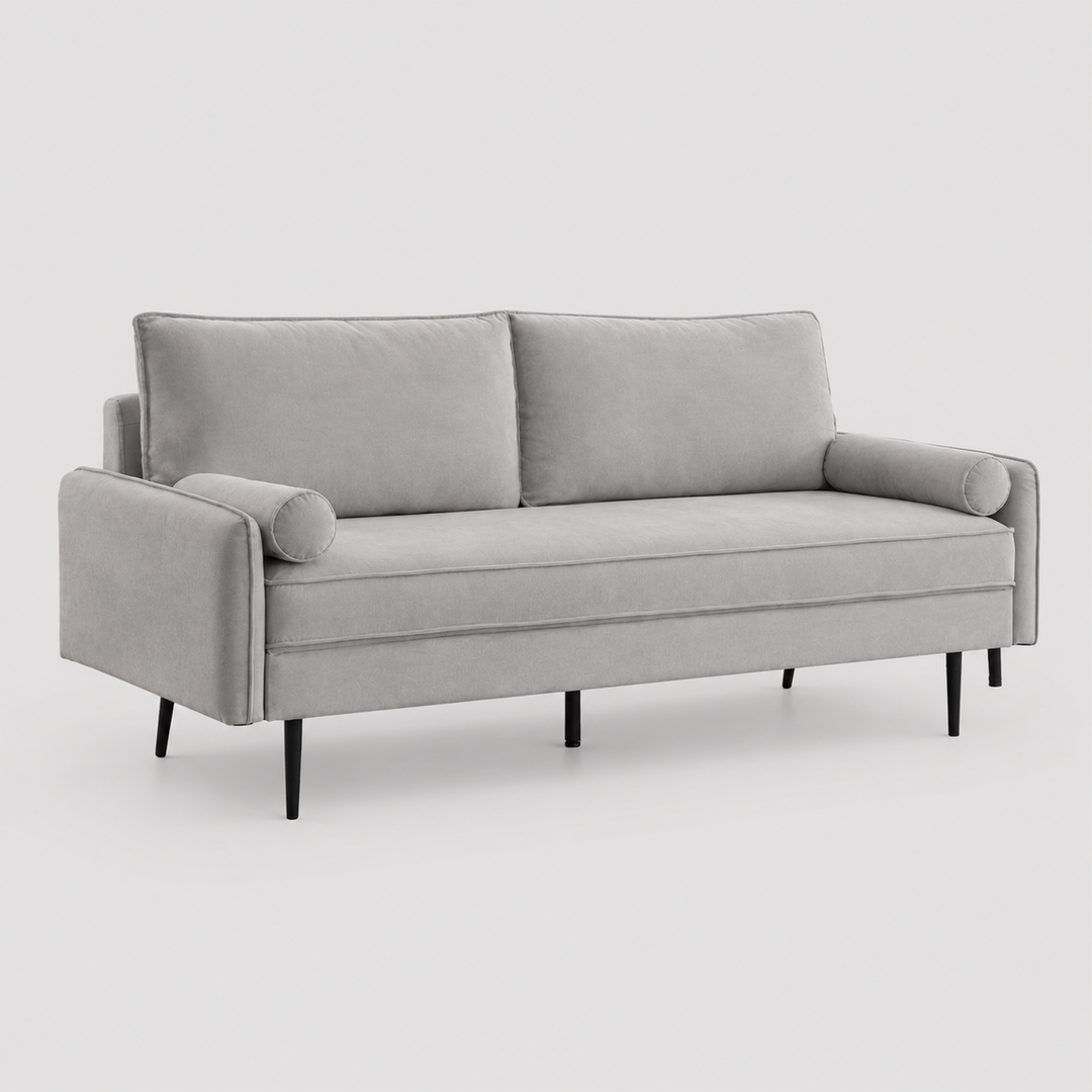 Rilly 3-Seater Fabric Upholstered Stationary Couch - Grey