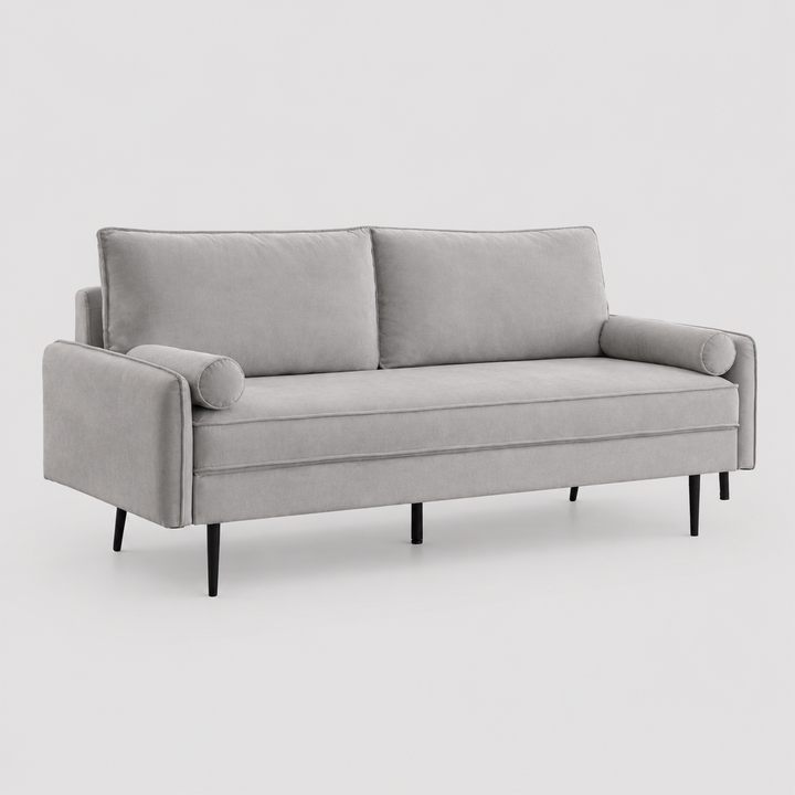 Rilly 3-Seater Fabric Upholstered Stationary Couch - Grey