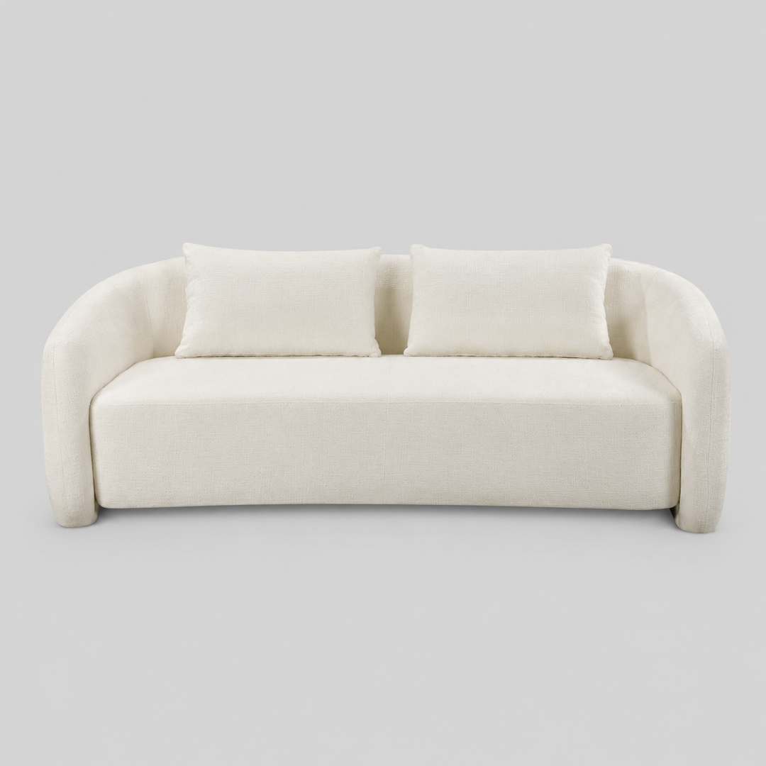 Orevian Contemporary Curved Upholstered Sofa with Pocket Spring Cushions And High-Resilience Foam