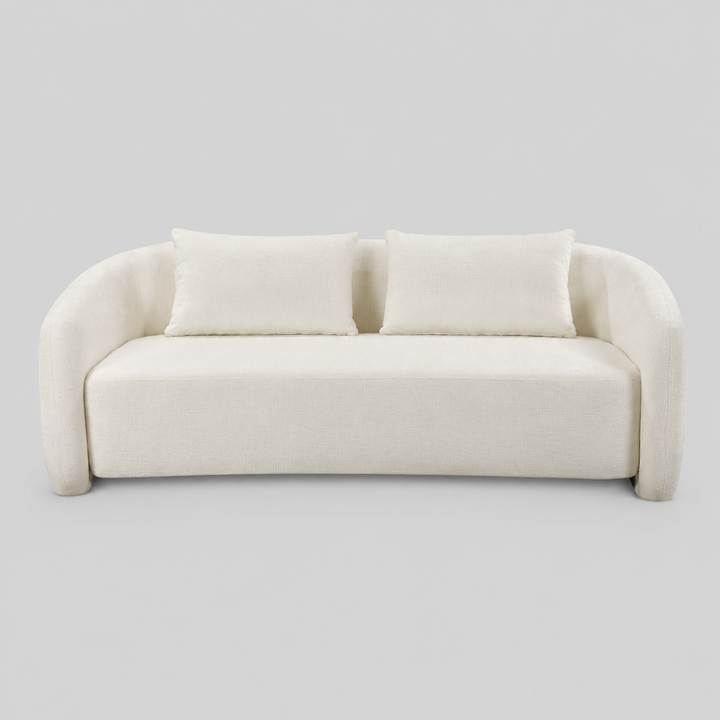 Orevian Contemporary Curved Upholstered Sofa with Pocket Spring Cushions And High-Resilience Foam