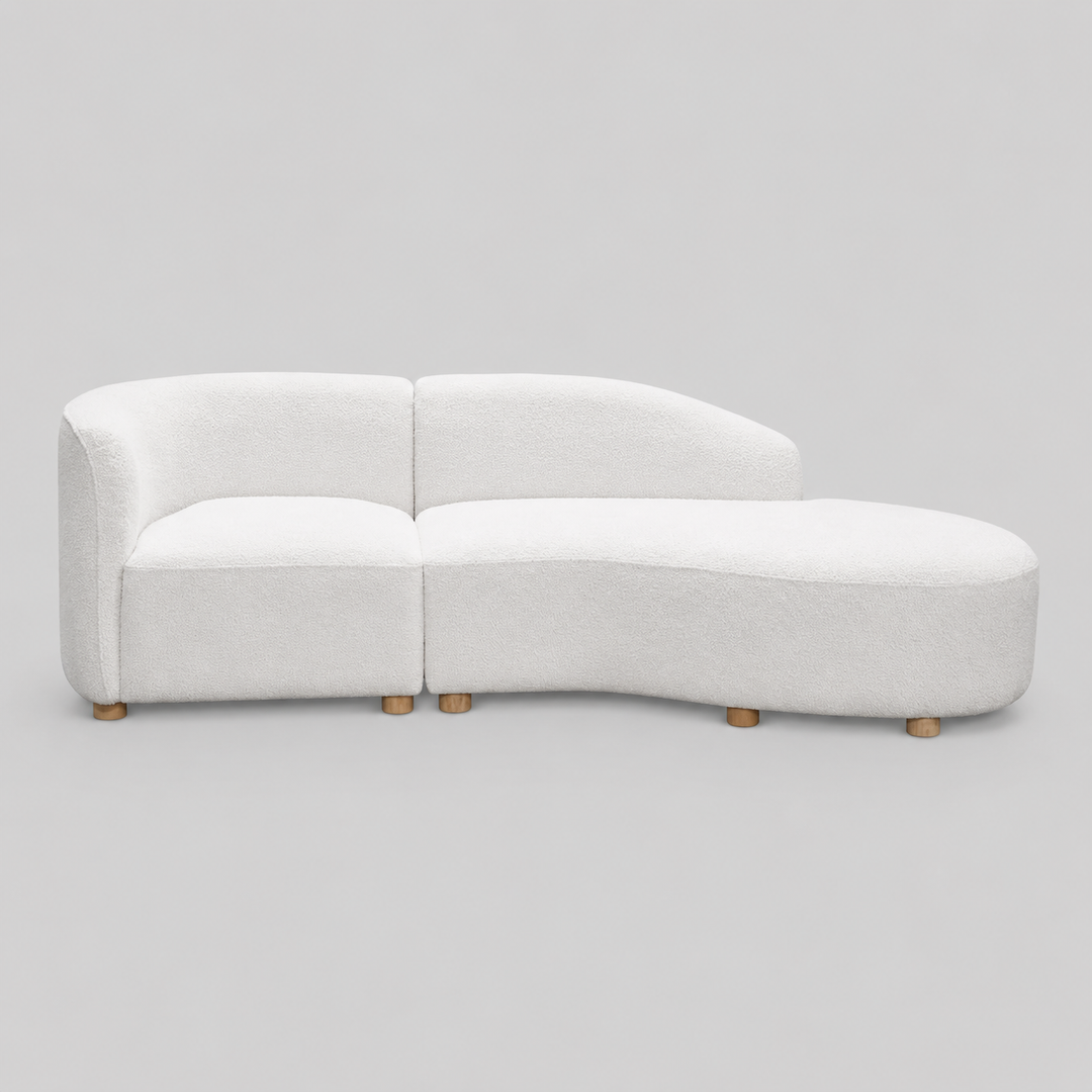 Marcello Modern Curved Sofa Chaise with High-Resilience Foam Cushions And Metal Legs