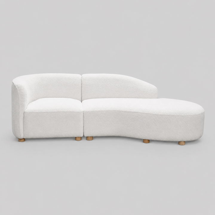 Marcello Modern Curved Sofa Chaise with High-Resilience Foam Cushions And Metal Legs