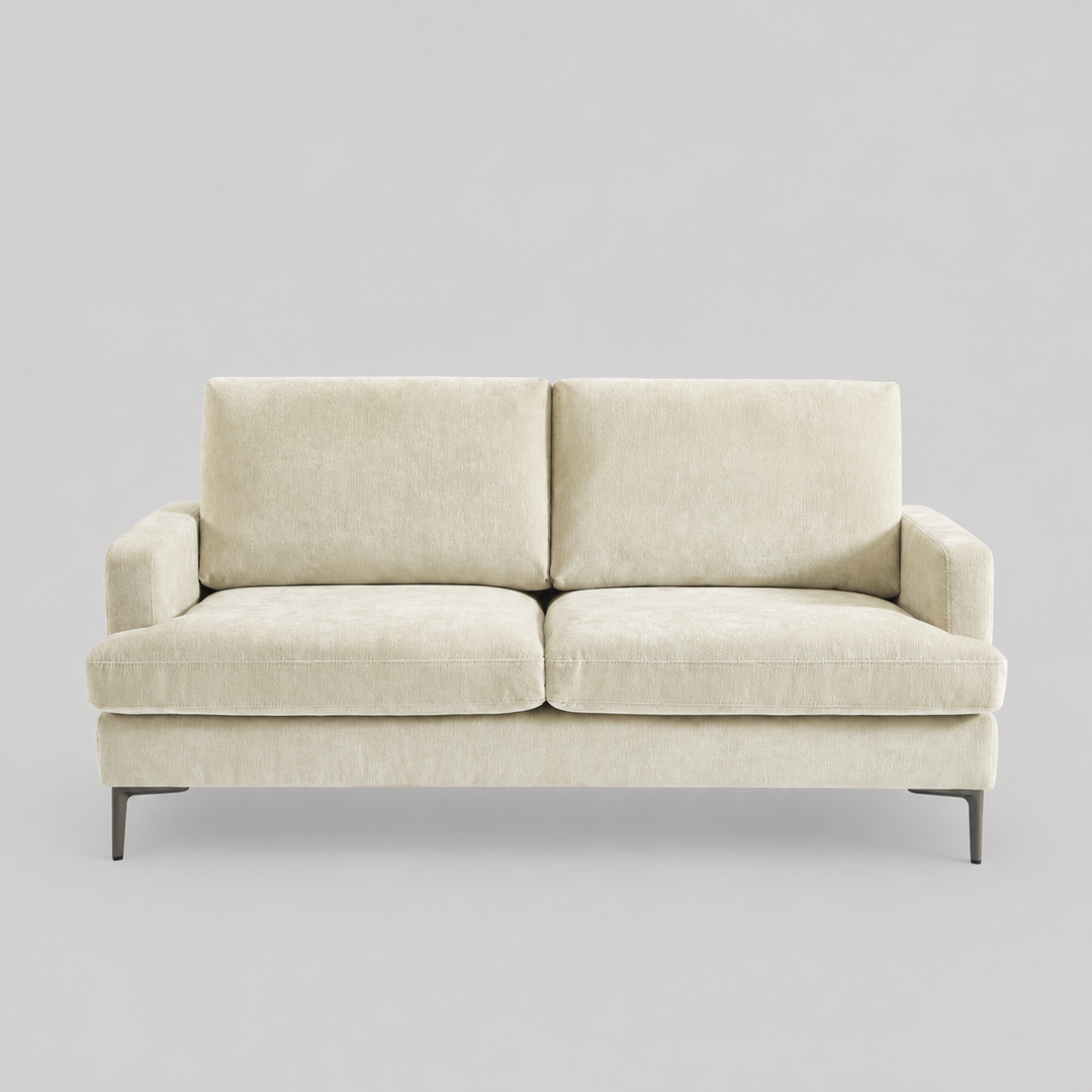 Renvique Modern Upholstered 3-Seater Sofa with Pocket Spring Cushions, High-Resilience Foam &amp; Metal Legs