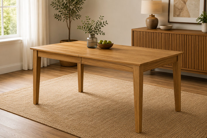 Velique Solid Wood Extendable Dining Table with Acacia & Rubberwood | Modern Timeless Dining Design