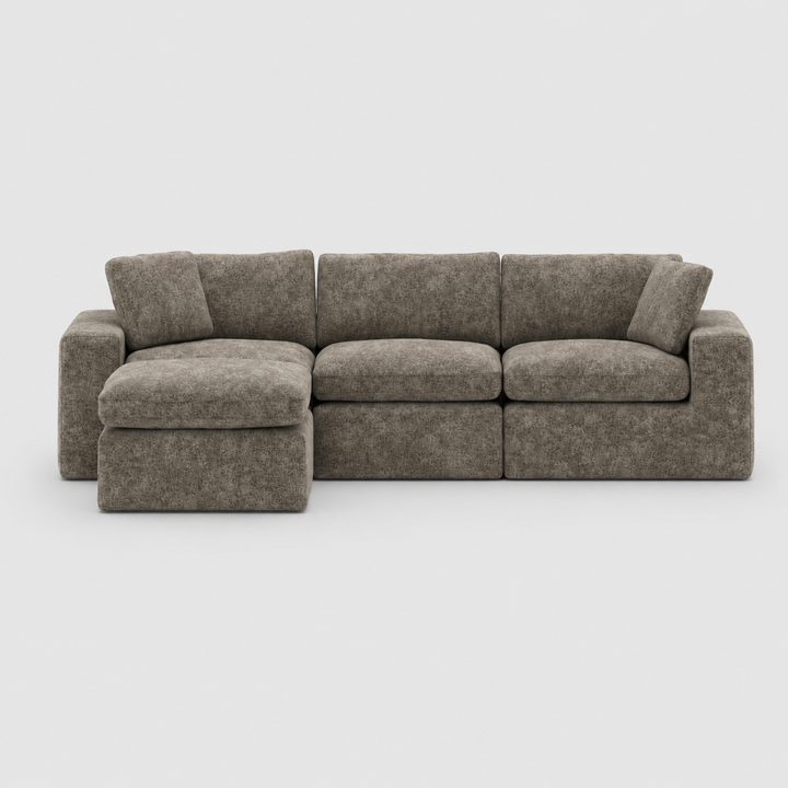 Elysian Sectional Sofa – Modern Luxury L Shape Design with Floating Ottoman, High Density Comfort Seating and Premium Fabric Upholstery