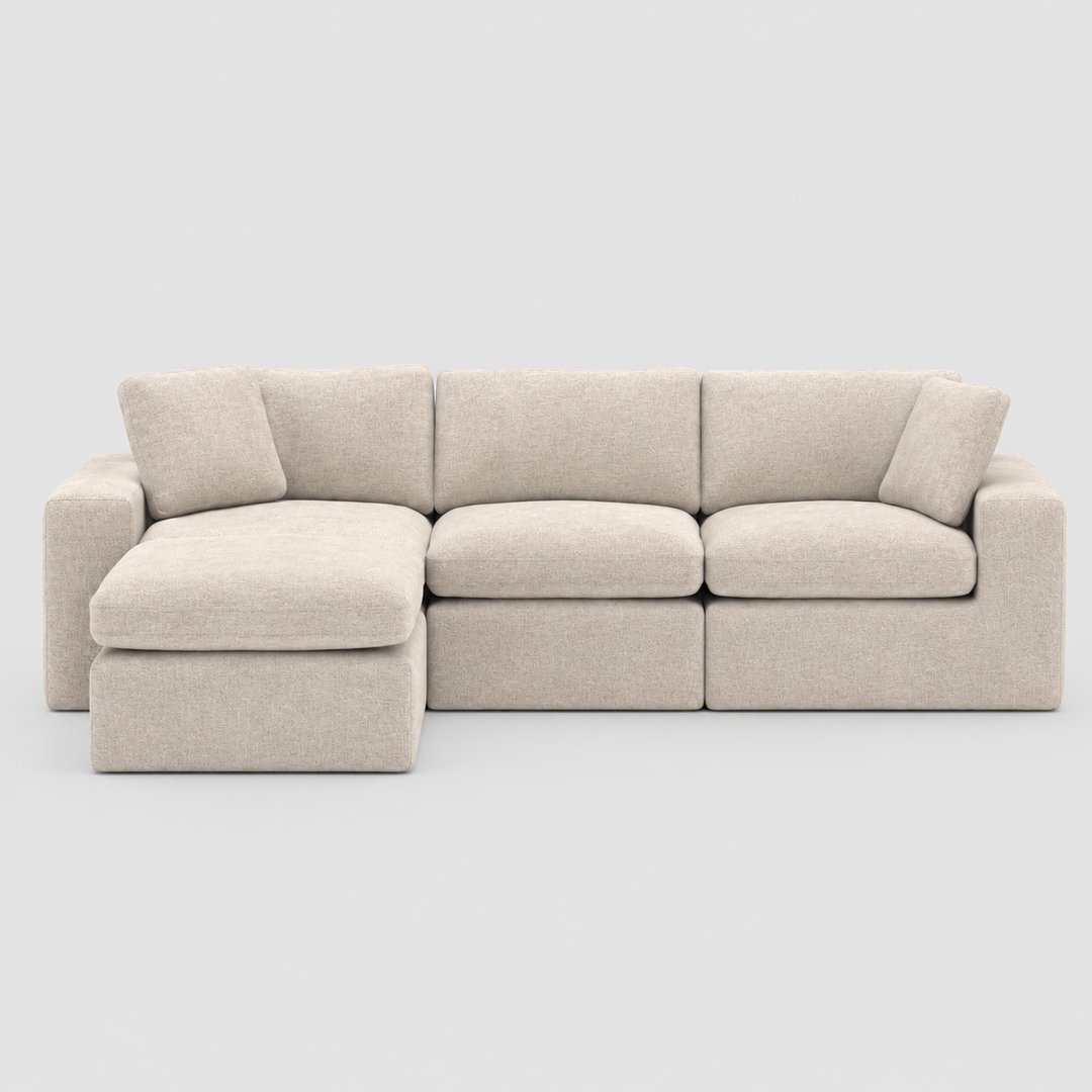 Sovereign Sectional Sofa – Modern Luxury L Shape Design with Floating Ottoman and High Density Comfort Seating