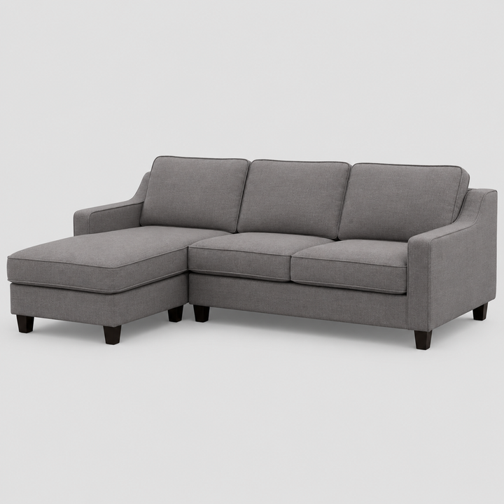 Tempo Fabric Upholstered Sectional Sofa With LHF Chaise - Grey | Modern Design with Lasting Comfort