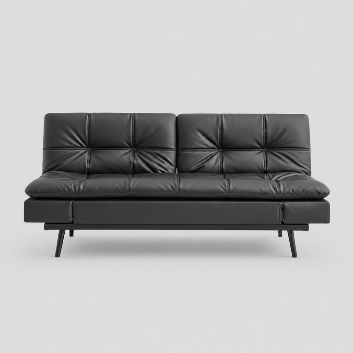 Imperio Convertible Sofa Bed - Black PU | Modern, Comfortable, Stylish & Functional