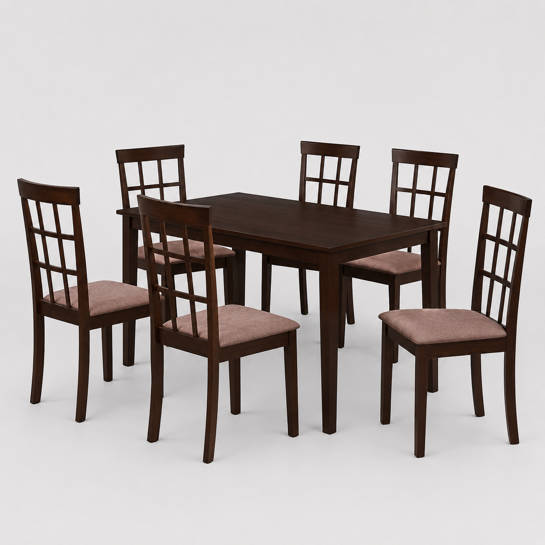Noventra 5-Piece Dinette Set – Adjustable Espresso Table with Butterfly Leaf & Fabric Cushion Chairs