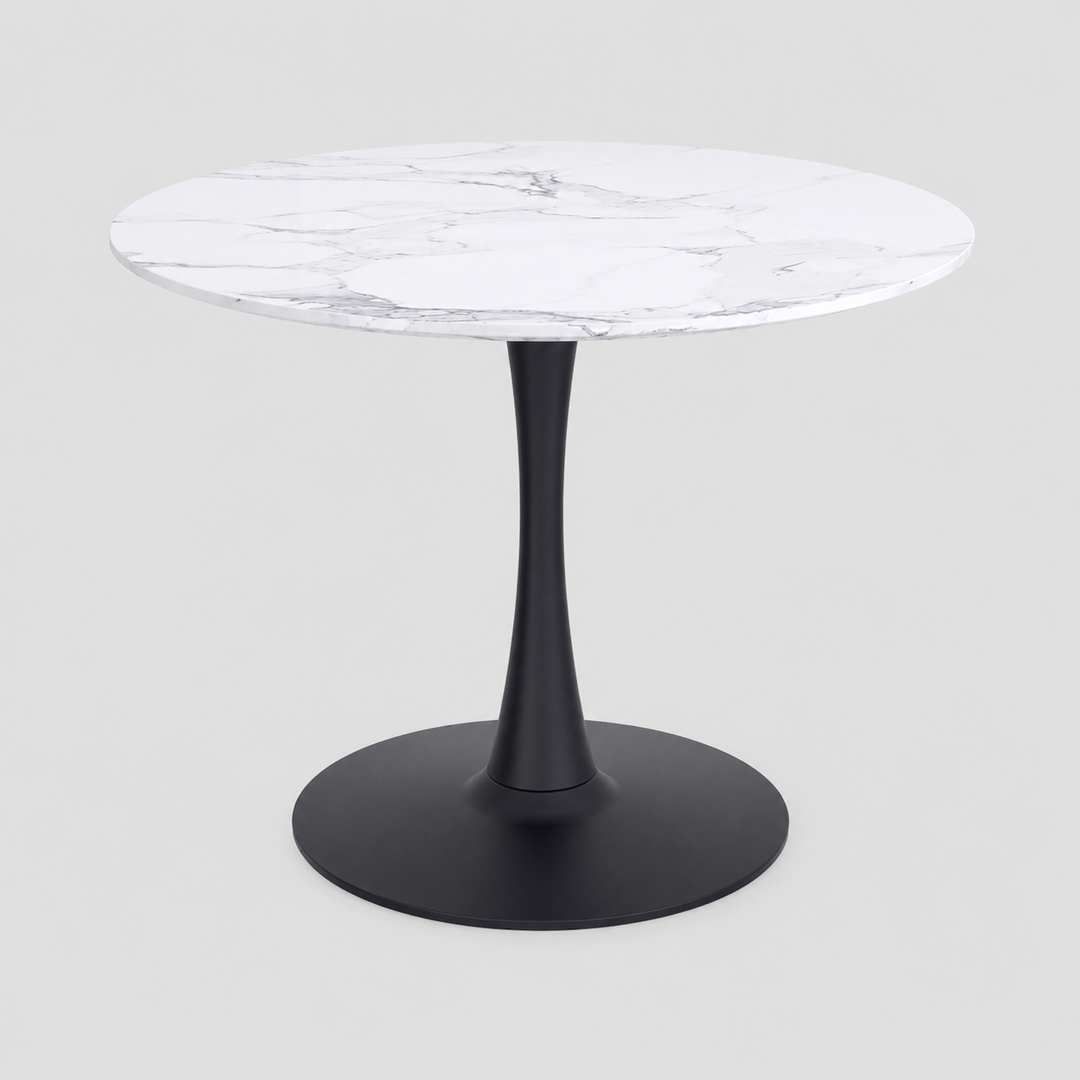 Velora Dining Table - Faux Marble/ Black | Stylish, Modern & Built to Last