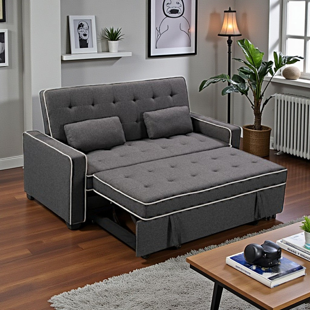 Blaze Fabric Upholstered Sofa Bed - Grey | Simplistic, Stylish, Durable & Comfortable