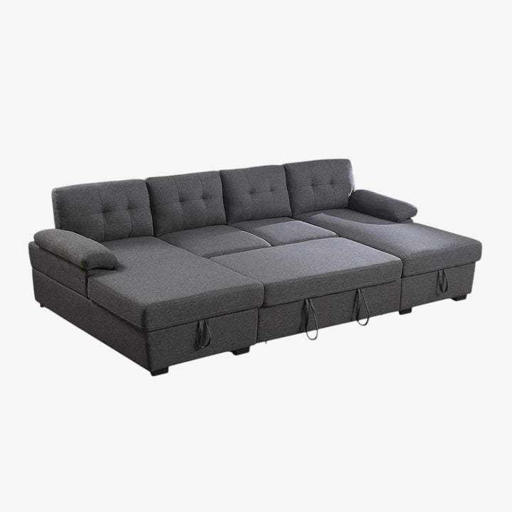 Maren Fabric Upholstered Sectional Sofa Bed - Grey | Stylish, Sturdy, Comfortable & Storage Solution