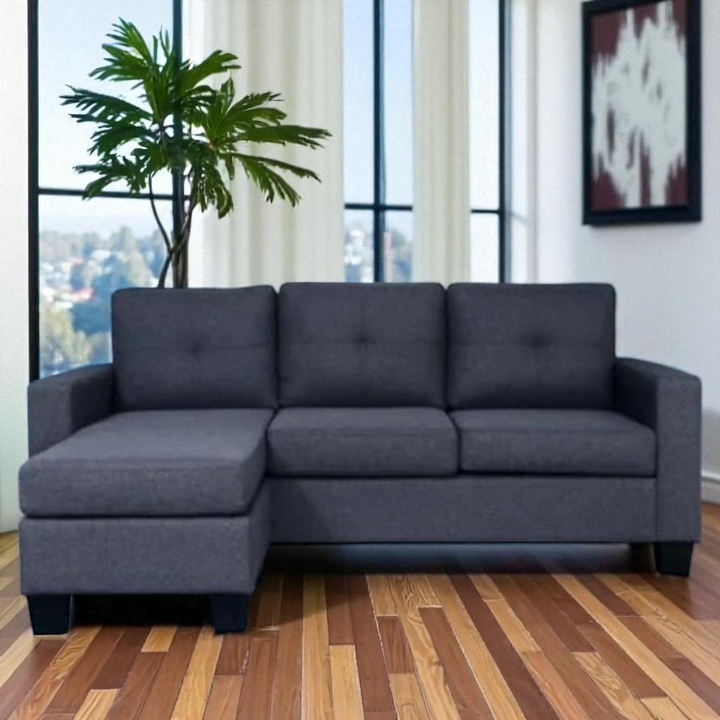 Luxora Sectional Sofa in Fabric Upholstery With Reversible Chaise - Grey | Modern, Comfortable & Built to Last