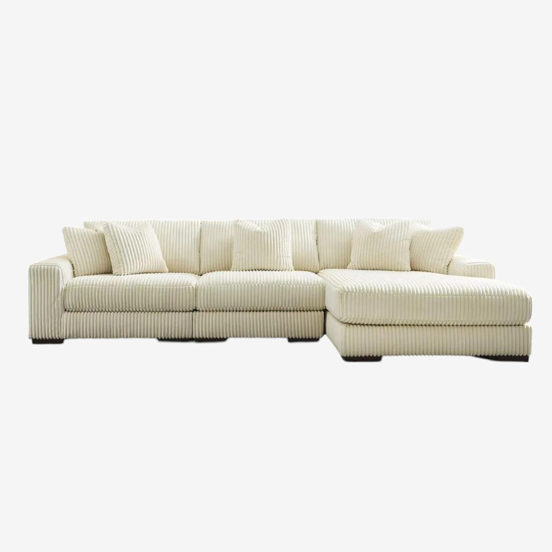 Nebula Sectional Sofa In Fabric Upholstery Made up of 3-Piece - Beige | Available In LHF/ RHF Configuration