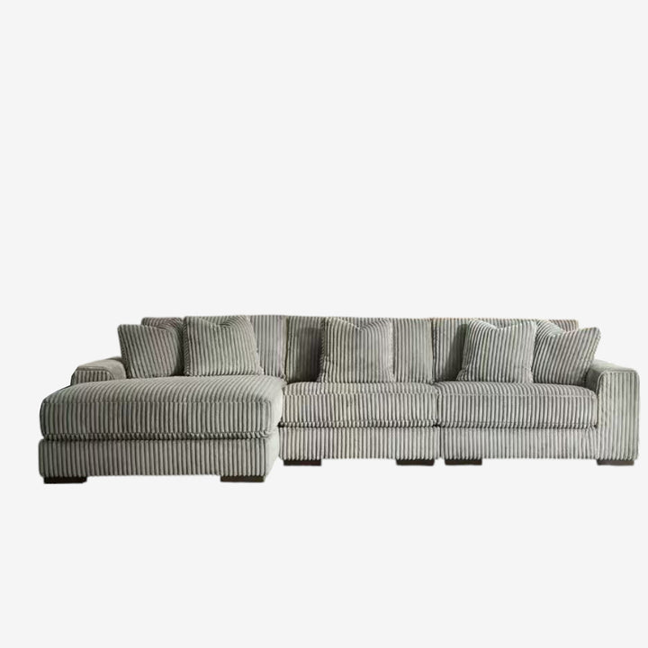 Nebula Sectional Sofa In Fabric Upholstery Made up of 3-Piece - Grey | Available In LHF/ RHF Configuration