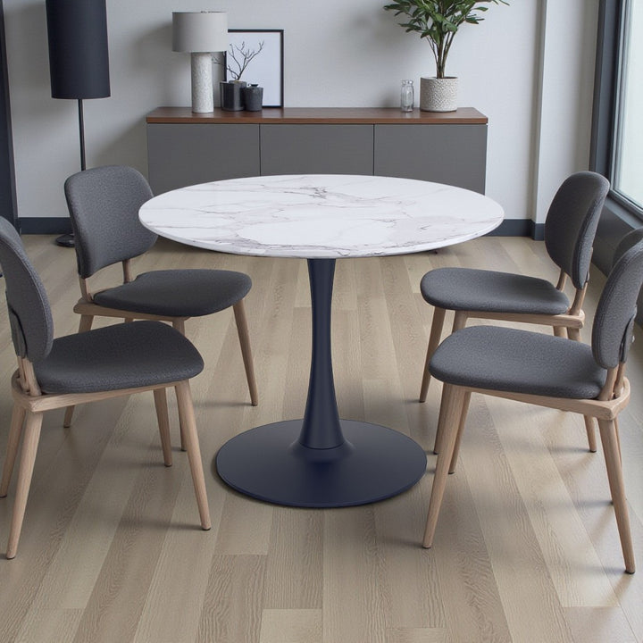 Velora Dining Table - Faux Marble/ Black | Stylish, Modern & Built to Last