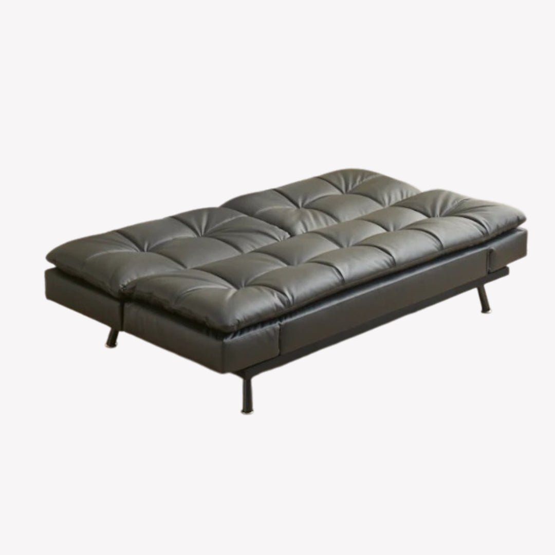Imperio Relaxing Sofa Bed In PU Leather Upholstery - Flourish Black | Modern Elegance with Lasting Performance