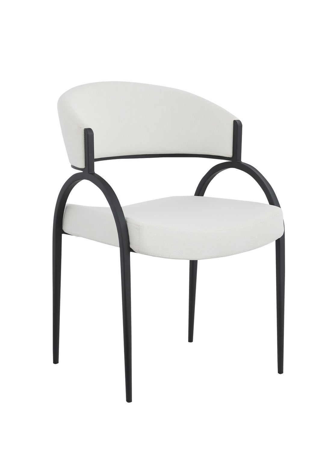 Havi Fabric Upholstered Dining Chair With Metal Frame (Set of 2) - Cream/ Black