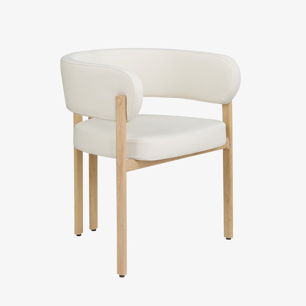 Bay Metallic Dining Chair (Set of 2) - Cream/ Oak | Modern, Luxurious & Durable