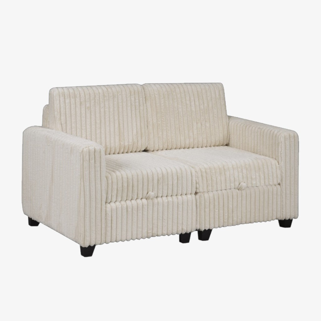 Nexus Fabric Upholstered Sectional Sofa - Beige | Stylish, Sturdy, Affordable & Smart Storage