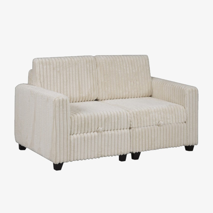 Nexus Fabric Upholstered Sectional Sofa - Beige | Stylish, Sturdy, Affordable & Smart Storage