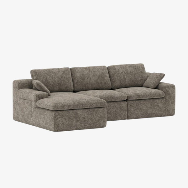 Birch Fabric Upholstered Sectional Sofa - Brown | Simplistic, Stylish, Comfortable, Reversible & Built to Last