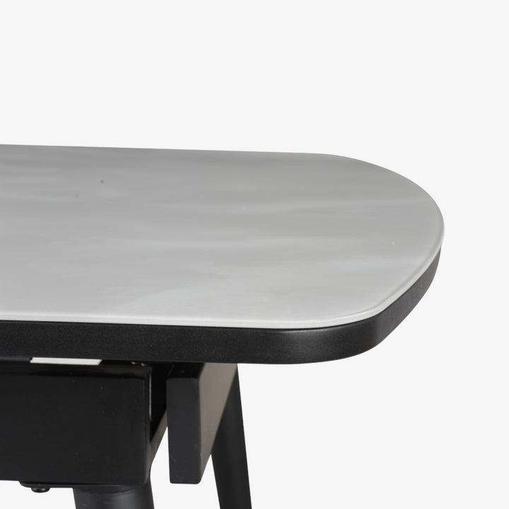 Haven Dining Table With Canvas Top - Light Grey/ Black | Timeless, Sleek, Extendable & Built to Last