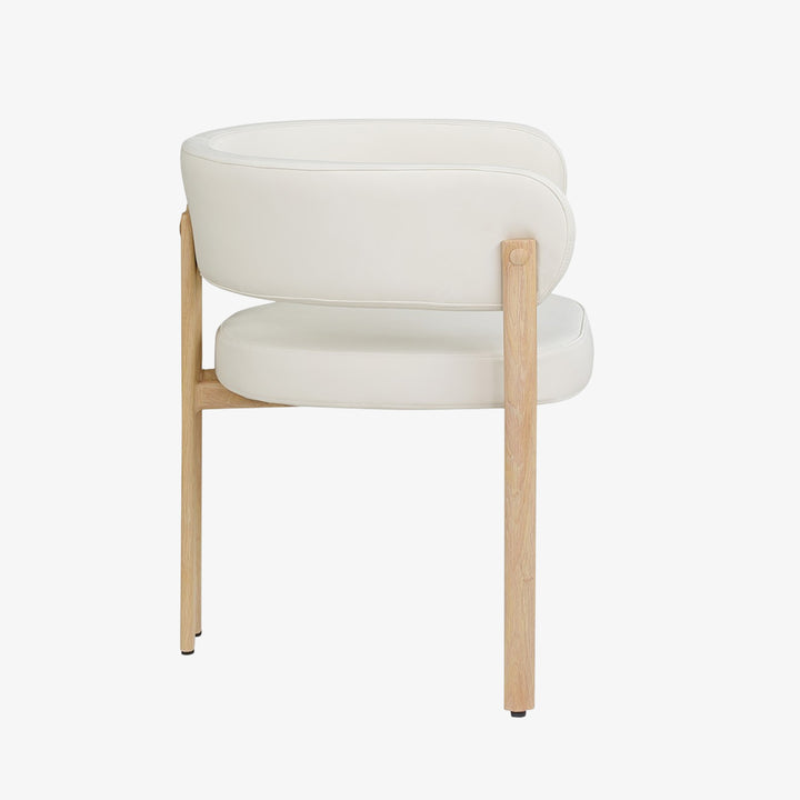 Bay Metallic Dining Chair (Set of 2) - Cream/ Oak | Modern, Luxurious & Durable