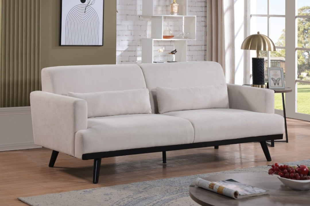 Greece 3-Seater Stationary Sofa In Fabric Upholstery - Beige